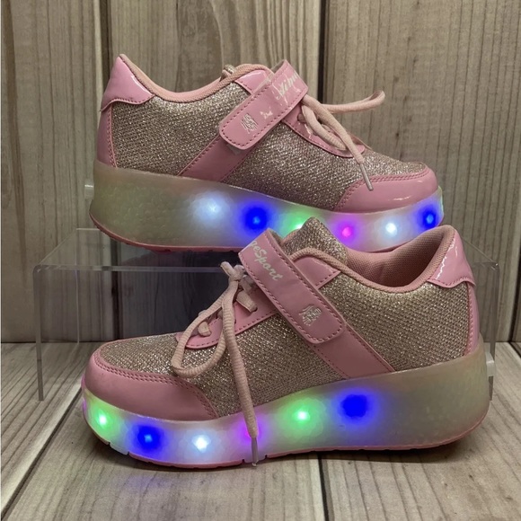 Aimoge Sport Size 36 US 4 Light Up Roller Skate Sneakers Shoes Sparkly Pink - Picture 2 of 8
